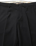 Black Wool Slim Fit Formal 2 Piece Men Suit Polyester Elastane