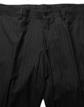 Men's Black Stripes Slim Fit Formal 3 Piece Suit Virgin Wool Silk