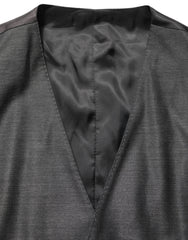 Men's Gray Martini Slim Fit Formal 3 Piece Suit Virgin Wool Silk