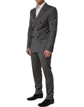 Gray Martini Slim Fit Formal 2piece Men Suit Virgin Wool Elastane