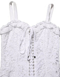 Women's White Broderie Anglaise Cotton Mini Dress Viscose Polyester