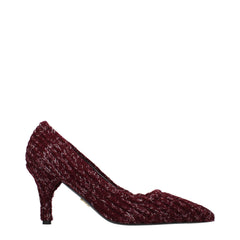 Women's Quilted Fabric Pump Burgundy