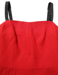 Women's Red Stretch Bodycon Sheath Knee Length Dress Acetate Viscose