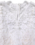 Women's Floral Lace Gown White Cotton Nylon Viscose