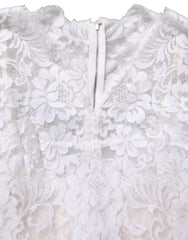 Women's Floral Lace Gown White Cotton Nylon Viscose