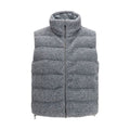Women's Gray Polyester Sleeveless Jacket Clothing