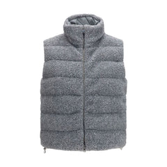 Women's Gray Polyester Sleeveless Jacket Clothing