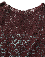 Women's Multicolor Floral Lace Taffeta Pleated Midi Dress Silk Cotton Nylon