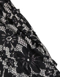 Women's Black White Floral Lace Sleeveless Midi Dress Viscose Elastane