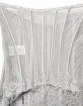 Women's Gray Lace Corset Style Bodice Maxi Dress