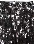 Women's Brown Sequinned Embellished Pencilcut Skirt Nylon
