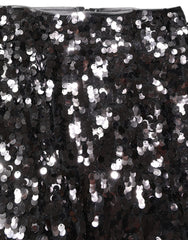 Women's Brown Sequinned Embellished Pencilcut Skirt Nylon