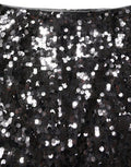 Women's Brown Sequinned Embellished Pencil Cut Skirt Nylon