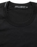 Women's Black Cotton Short Sleeves Crew Neck T-Shirt