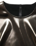 Women's Metallic Bronze Roundneck Sleevelesstank Top Acetate Nylon Elastane