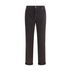 Men's Brown Cotton Straight-Leg Jeans Clothing
