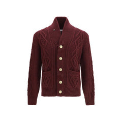 Men's Bordeaux Cashmere Cardigan Clothing