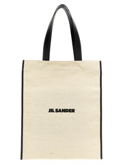 Men's Bicolor Cotton Canvas Tote Beige Acrylic