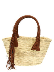 Women's Icon Palm Leaf Small Tote Brown Acrylic Leather