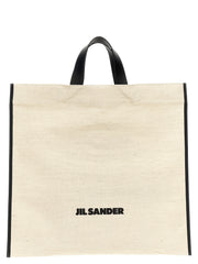 Women's Jute & Cotton Bicolor Tote Beige