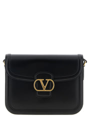 Unisex Black Calfskin Shoulder Bag