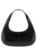 Women's Matte Leather Shoulder Bag Black Cow
