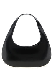 Women's Matte Leather Shoulder Bag Black Cow