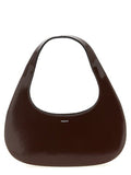 Women's Cowhide Matte Shoulder Bag Brown Cow Leather