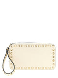 Women's Rockstud Clutch White Calfskin Leather