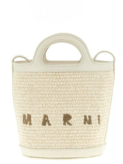 Women's Tropicalia Bucket Bag White Cotton Polyamide Leather