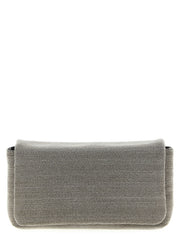 Women's Clutch Silver Leather Nickel Free