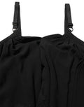 Women's Black Sleeveless Floral Lace Tank Blouse Top Silk