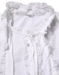 Women's White Ruffled Lace Embellished Blouse Top