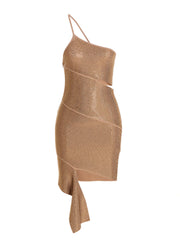 Women's Beige Viscose Mini Skirt
