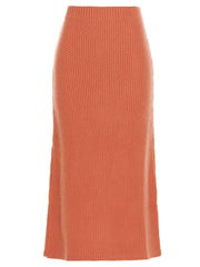 Women's Orange Cashmere Mini Skirt