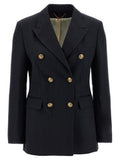 Women's Blue Polyester Blazer Clothing