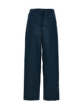 Women's Blue Polyester Cargo Pants
