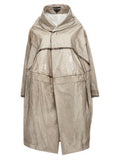 Women's Gray Polyethylene Coat Clothing