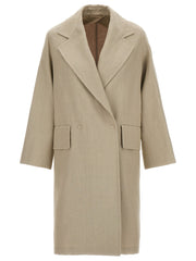 Women's Beige Linen Coat Clothing