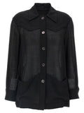 Women's Black Virgin Wool Blouse
