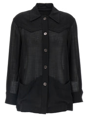 Women's Black Virgin Wool Blouse