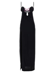 Women's Black Viscose Long Dress
