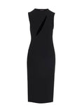 Women's Black Acetate Midi Dress
