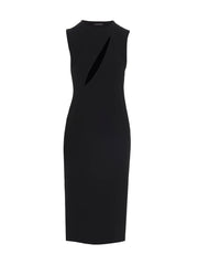 Women's Black Acetate Midi Dress
