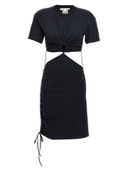 Women's Black Cotton Midi Dress