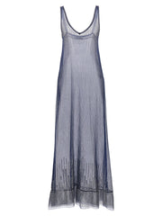 Women's Blue Polyamide Long Dress
