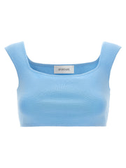Women's Blue Cotton Sleeveles T-Shirt