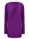 Women's Purple Viscose Short Dress