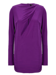 Women's Purple Viscose Short Dress