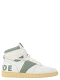 Men's Bicolor Calfskin High Top Sneakers